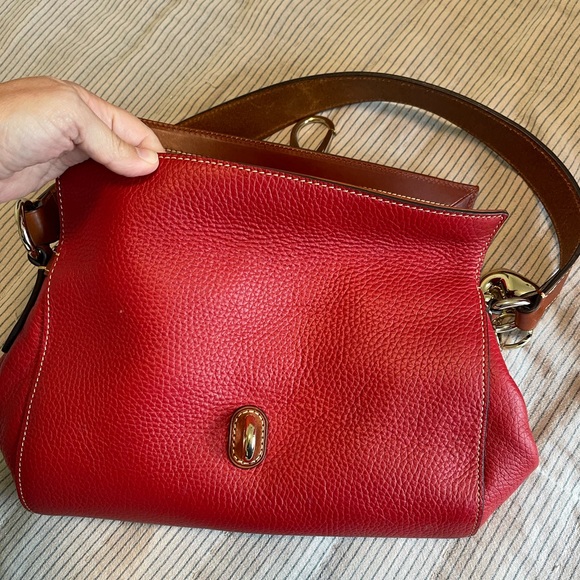 Dooney & Bourke Red Pebbled Leather Shoulder Bag - Picture 9 of 13